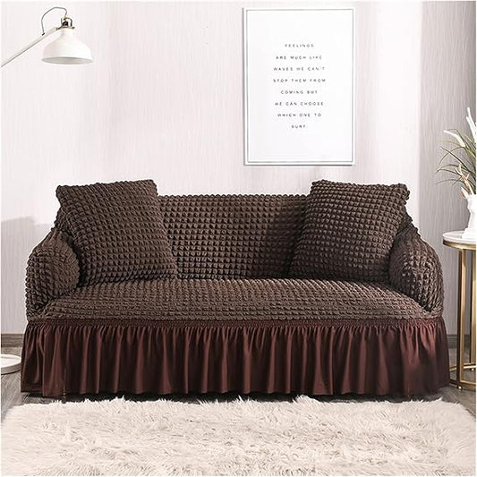Turkish Bubble Fabric Sofa Cover - Brown