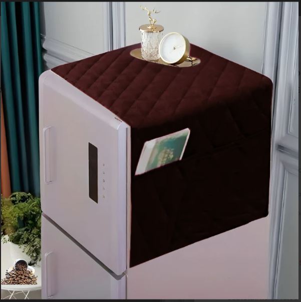 Quilted Fridge Top Cover - brown