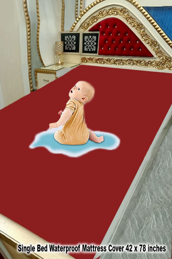 Water Proof Mattress Protector - Maroon Terry Cotton Stuff