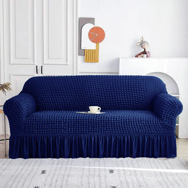 Turkish Bubble Fabric Sofa Cover - Blue