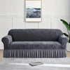 Zebra Velvet Sofa Covers - Grey