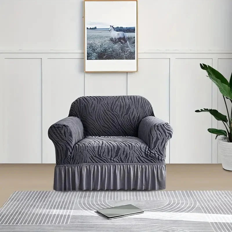 Zebra Velvet Sofa Covers - Grey