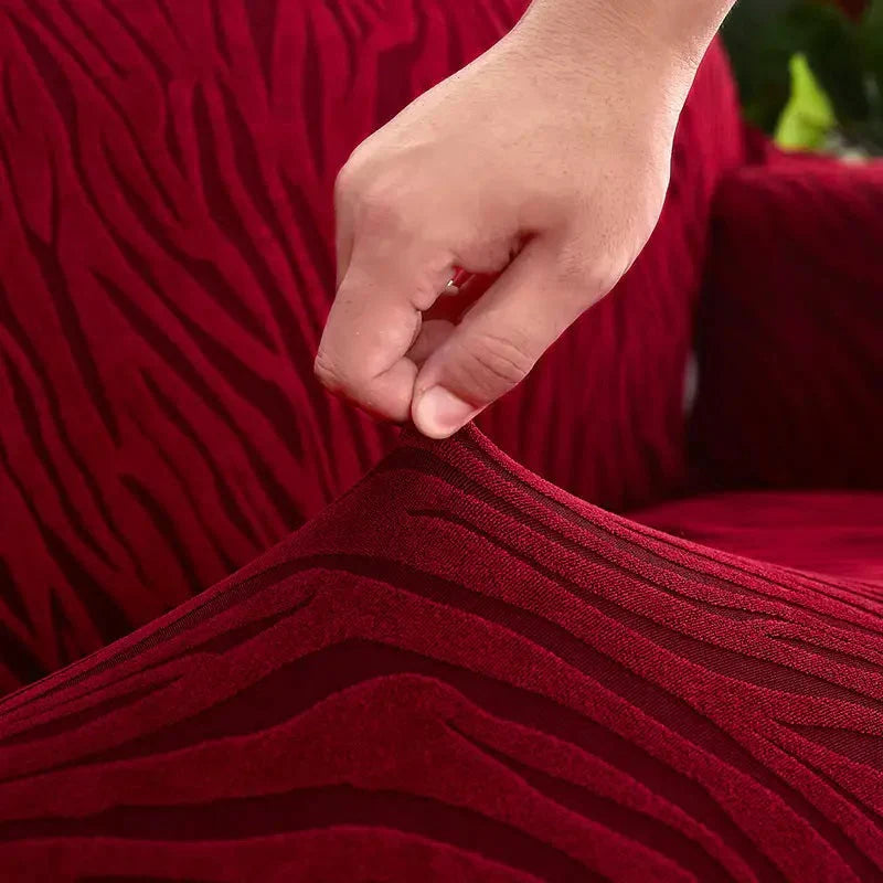 Zebra Velvet Sofa Covers -Maroon