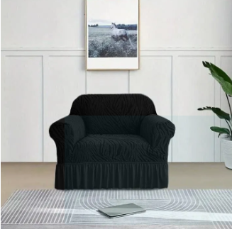 Zebra Velvet Sofa Covers - Black