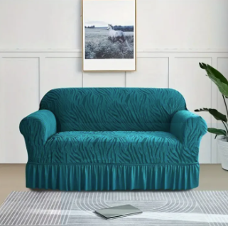 Zebra Velvet Sofa Covers - Zinc