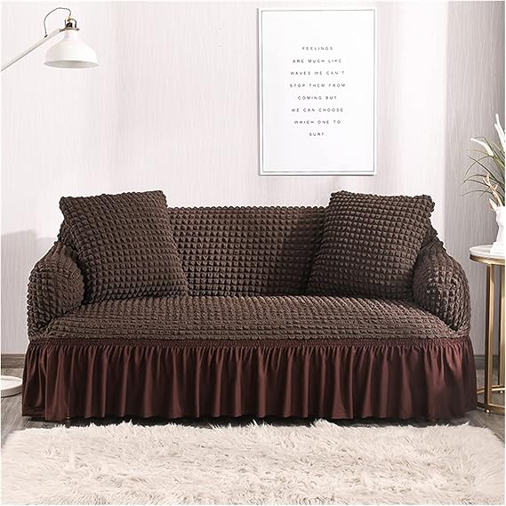 Turkish Bubble Fabric Sofa Cover - Brown