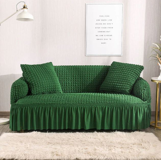 Turkish Bubble Fabric Sofa Cover - Green