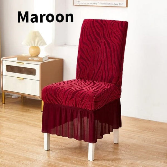Zebra Velvet Chair Cover - maroon