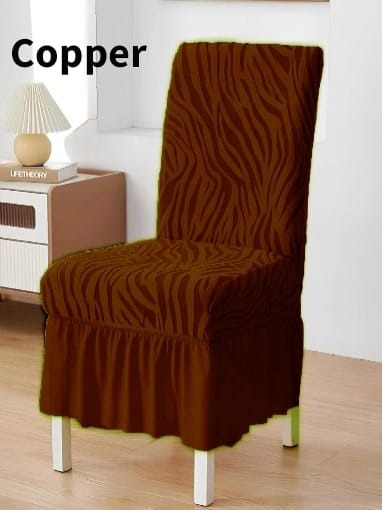 Zebra Velvet Chair Cover - copper