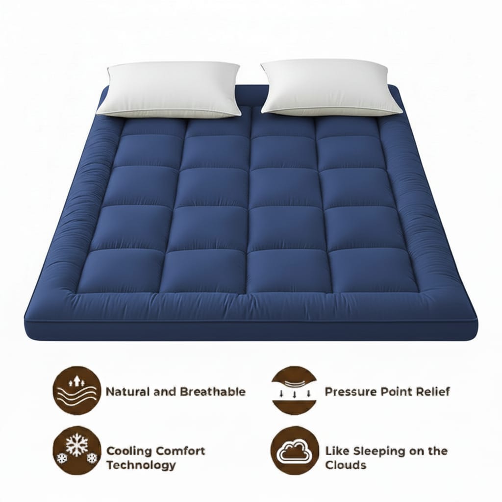 Square Quilted Ultra Soft Mattress Topper