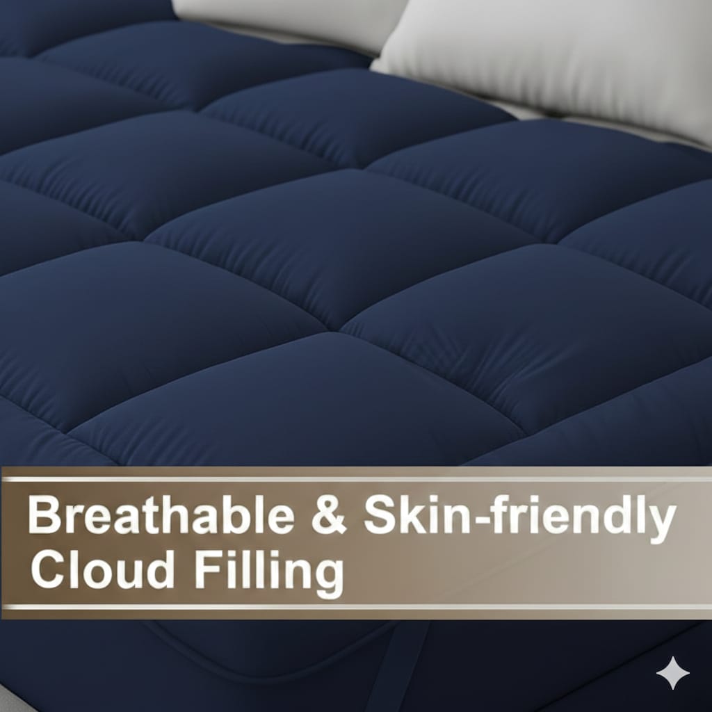 Square Quilted Ultra Soft Mattress Topper