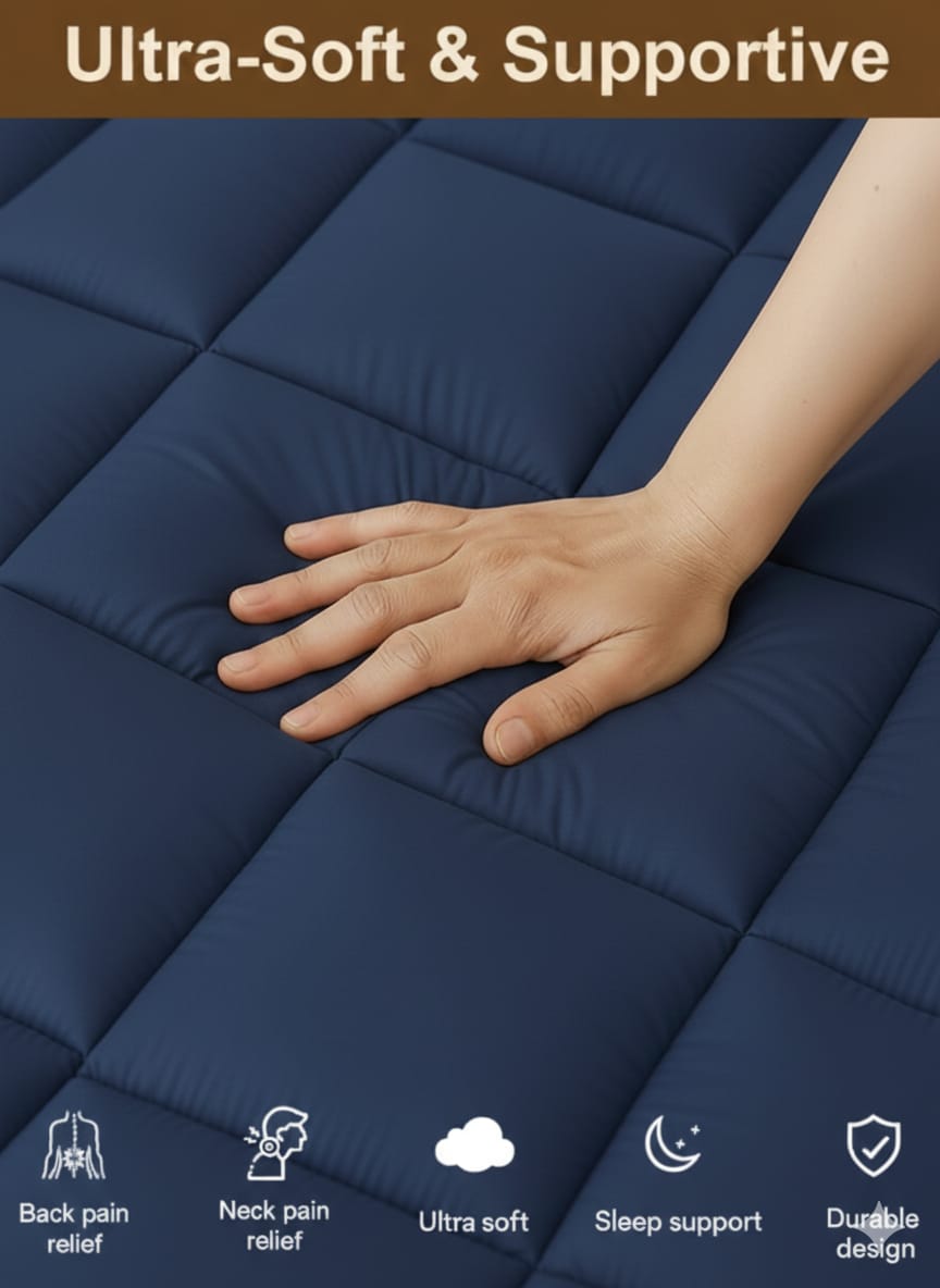 Square Quilted Ultra Soft Mattress Topper