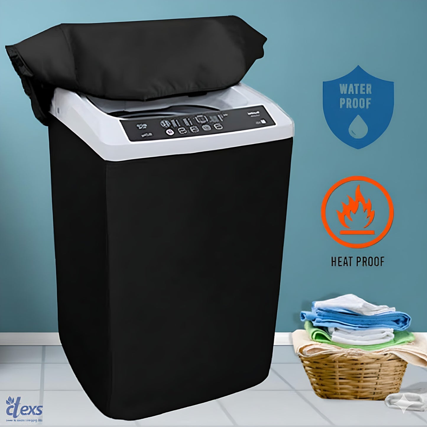 Water Proof Washing Machine Cover- black