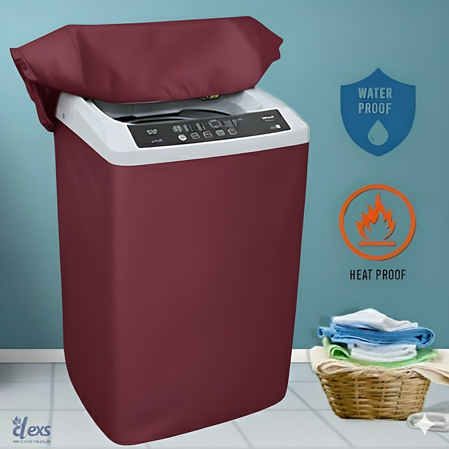 Water Proof Washing Machine Cover- maroon