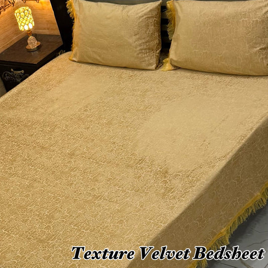 3PC Texture Velvet Bedsheet-skin