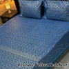 3PC Texture Velvet Bedsheet - blue