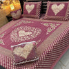 4PC Velvet Jacquard Bedsheet – King Size- pink