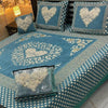 4PC Velvet Jacquard Bedsheet – King Size- baby blue