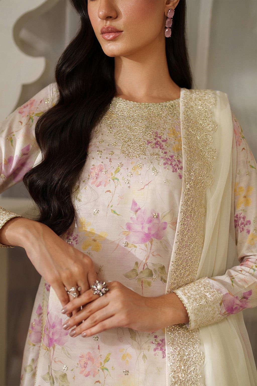 Iznik Lawn Embroidered & Printed 3 Piece Dress