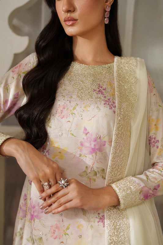 Iznik Lawn Embroidered & Printed 3 Piece Dress