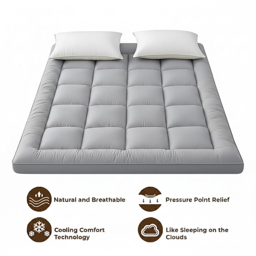 Square Quilted Ultra Soft Mattress Topper