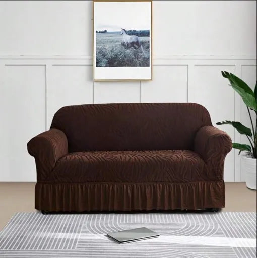 Zebra Velvet Sofa Covers -Brown