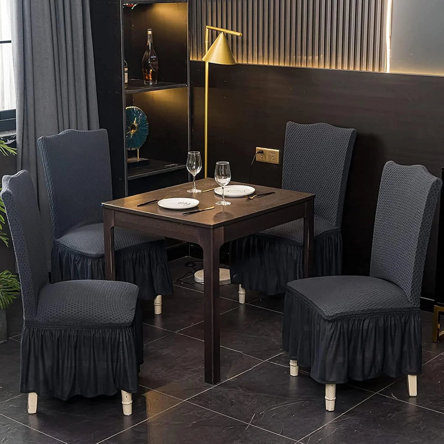 Chair Cover in Micro Mash Stuff - Black