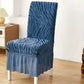 Zebra Velvet Chair Cover - Blue