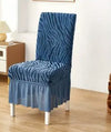 Zebra Velvet Chair Cover - Blue