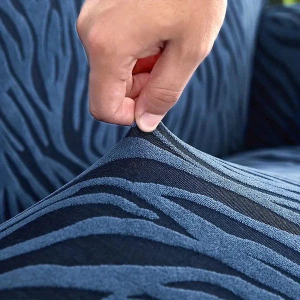 Zebra Velvet Sofa Covers -Blue