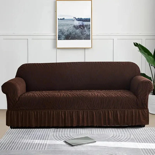 Zebra Velvet Sofa Covers -Brown